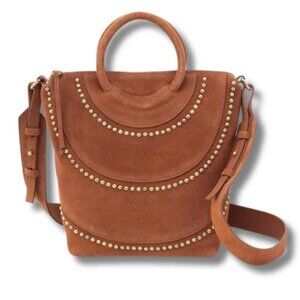 Hobo Maggie Crossbody Caramel Suede Bucket Purse NWT